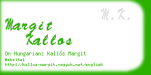 margit kallos business card